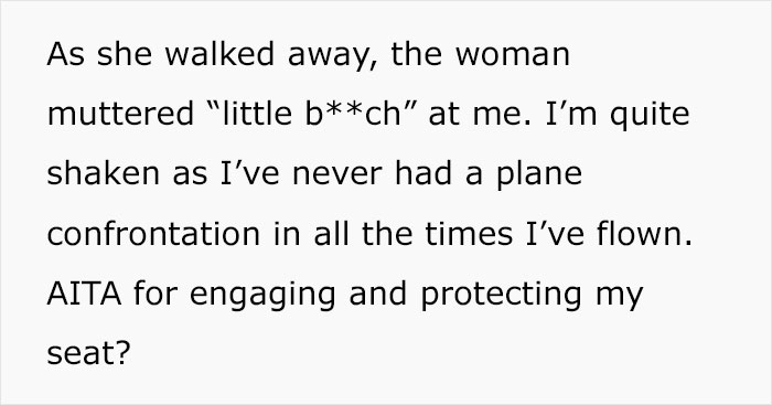 “Sweetie, I’ve Been On Hundreds Of Flights”: Woman Cusses At Teen Who Doesn’t Want To Let Her Have The Exit Row Seat She Was Already Settled In “Sweetie, I’ve Been On Hundreds Of Flights”: Woman Cusses At Teen Who Doesn’t Want To Let Her Have The Exit Row Seat She Was Already Settled In