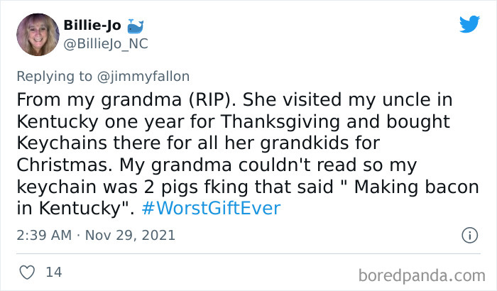 30 Of The Worst Gifts People Ever Received, As Shared For Jimmy Fallon’s Challenge 30 Of The Worst Gifts People Ever Received, As Shared For Jimmy Fallon’s Challenge