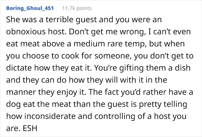 Thanksgiving Dinner With Friends Ends Up With A Friendship Falling Out Because The Host Refused To Cook A $120 Steak To Well-Done Thanksgiving Dinner With Friends Ends Up With A Friendship Falling Out Because The Host Refused To Cook A $120 Steak To Well-Done