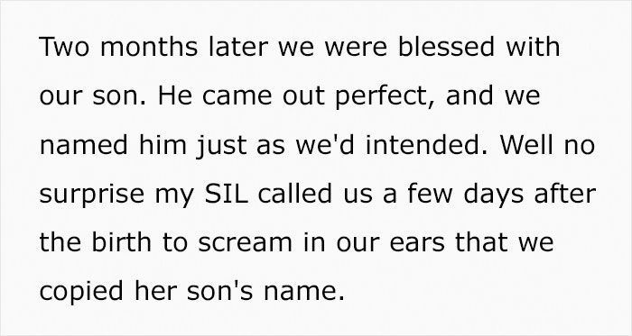 Sister-In-Law Steals Baby Name Out Of Spite, Regrets It After The Couple’s Reaction Sister-In-Law Steals Baby Name Out Of Spite, Regrets It After The Couple’s Reaction