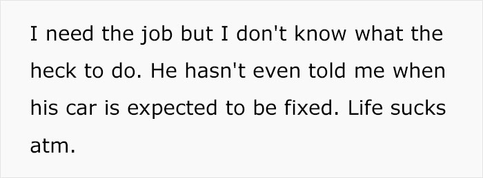 Person Gives Boss Ride Home, Ends Up Their Personal Driver Against Their Will
