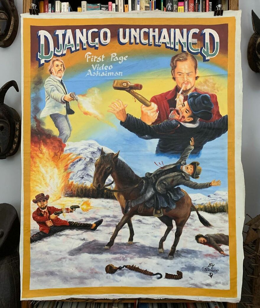 Africans Used To Hand-Paint Movie Posters To Draw People Into Cinemas And They’re So Bizarre, They’re Wonderful (100 New Pics) Africans Used To Hand-Paint Movie Posters To Draw People Into Cinemas And They’re So Bizarre, They’re Wonderful (100 New Pics)