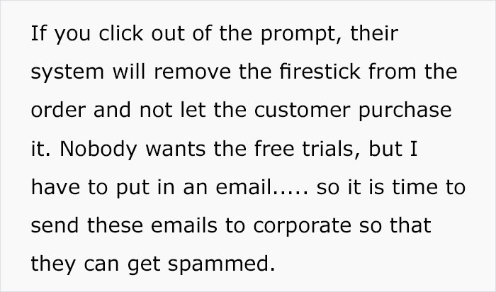 Employee At Best Buy Is Forced To Spam Customers With Free Trial, Gets Revenge On Corporate Instead Employee At Best Buy Is Forced To Spam Customers With Free Trial, Gets Revenge On Corporate Instead