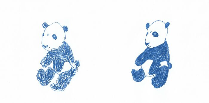 Hey Pandas, Draw The Same Picture With Your Dominant And Non-Dominant Hand (Closed)