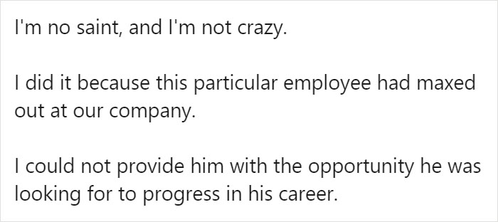Boss Learns An Employee Is Looking For A New Job, Calls The Company To Give His Recommendation, Divides The Internet Boss Learns An Employee Is Looking For A New Job, Calls The Company To Give His Recommendation, Divides The Internet