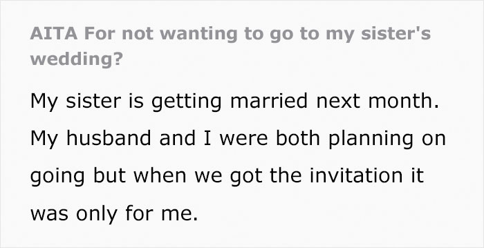 ‘My Sister Won’t Invite My Husband To Her Wedding Because He’s In A Wheelchair’ ‘My Sister Won’t Invite My Husband To Her Wedding Because He’s In A Wheelchair’