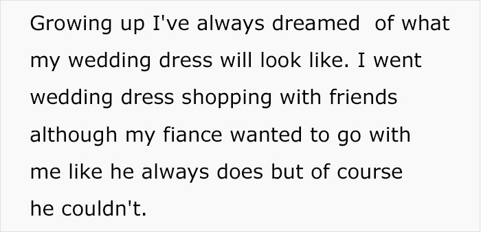 “Only Smart Brides Save Money”: Fiancé Loses It After Finding Out His Wife-To-Be Spent $400 Of Her Own Money On A Wedding Dress “Only Smart Brides Save Money”: Fiancé Loses It After Finding Out His Wife-To-Be Spent $400 Of Her Own Money On A Wedding Dress