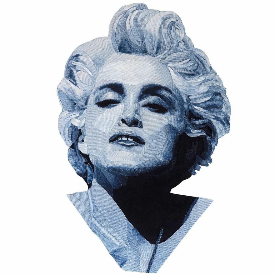 15 Denim Portraits Of Celebrities And Famous Personalities By Ian Berry 15 Denim Portraits Of Celebrities And Famous Personalities By Ian Berry