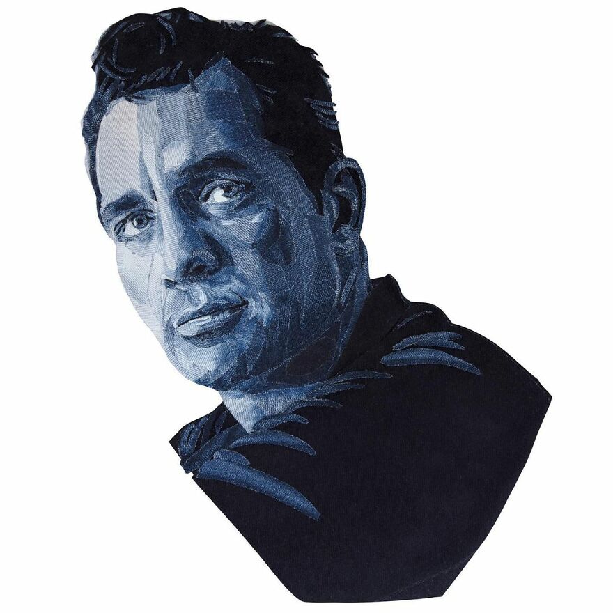 15 Denim Portraits Of Celebrities And Famous Personalities By Ian Berry 15 Denim Portraits Of Celebrities And Famous Personalities By Ian Berry