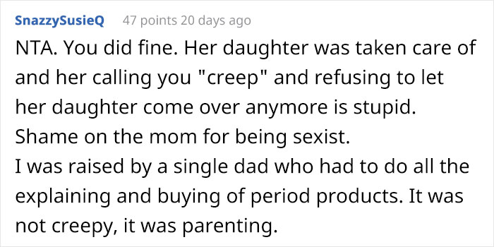 Dad Let His Daughter’s Friend Use Sanitary Pads In His House, Gets Called A Creep Dad Let His Daughter’s Friend Use Sanitary Pads In His House, Gets Called A Creep
