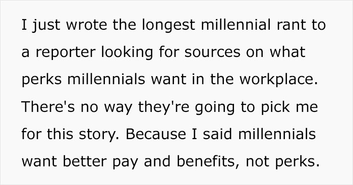 Woman Shares What Workplace Perks Millennials Would Give Up In Exchange For These 8 Benefits Woman Shares What Workplace Perks Millennials Would Give Up In Exchange For These 8 Benefits