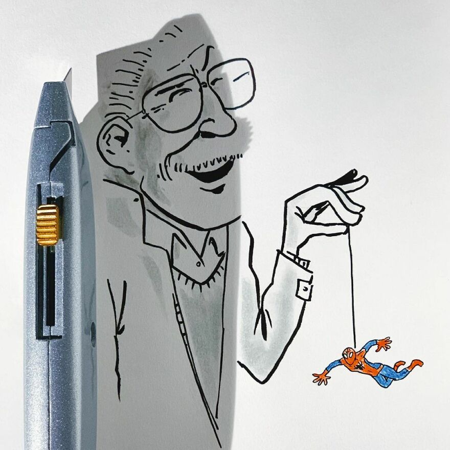 Shadows Of Random Objects Make Up Fun Illustrations By This Artist (50 Pics)