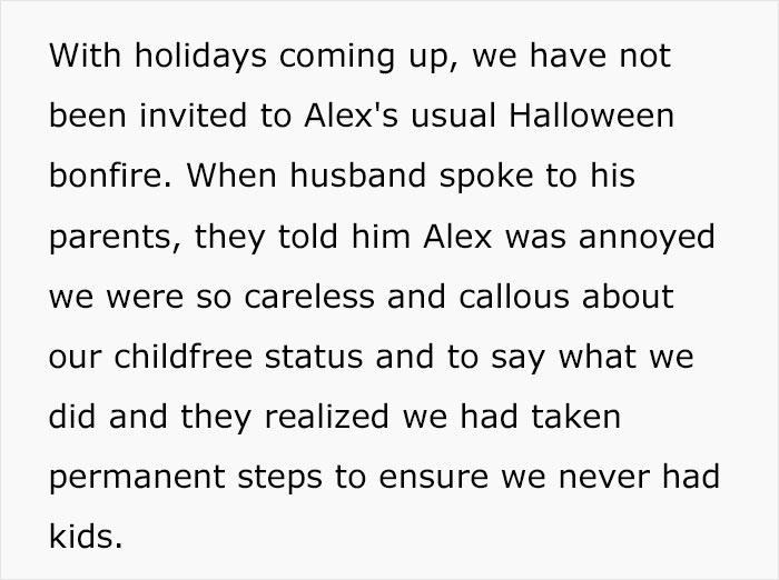 Woman Is Asked When She’s Having Kids, Replies With A Playful Joke, Gets Banned From Family Halloween Party Woman Is Asked When She’s Having Kids, Replies With A Playful Joke, Gets Banned From Family Halloween Party