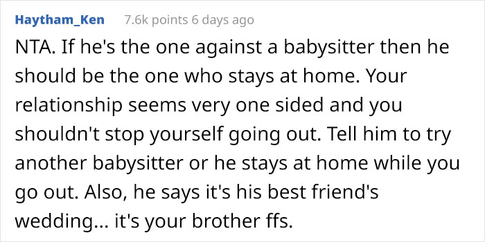 “Entitled” Husband Insists His Wife Should Stay Home With The Kids So He Can Attend Her Brother’s Wedding “Entitled” Husband Insists His Wife Should Stay Home With The Kids So He Can Attend Her Brother’s Wedding