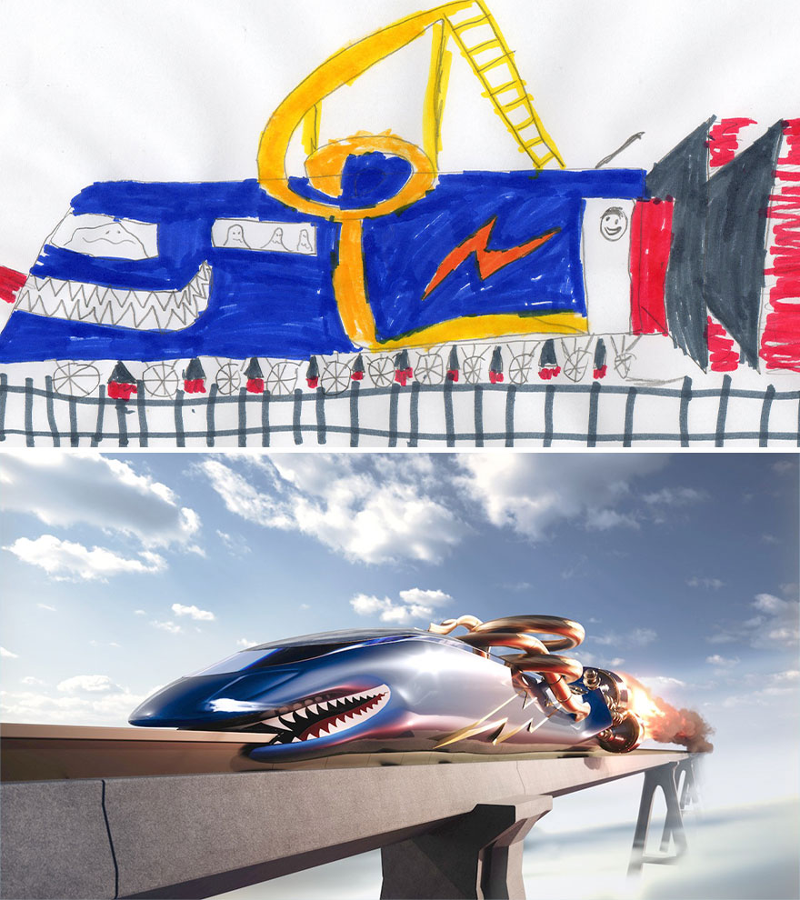 Our Company Asked Kids To Draw Their Dream Trains And Turned Them Into Realistic Designs (8 Pics) Our Company Asked Kids To Draw Their Dream Trains And Turned Them Into Realistic Designs (8 Pics)