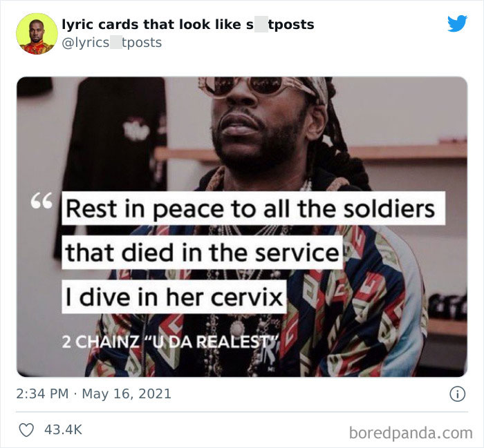 30 Hilariously Absurd Lyrics Shared On This Twitter That Collects Lyrics &lsquo;You&rsquo;d Never Believe Are Real&rsquo; (New Pics)