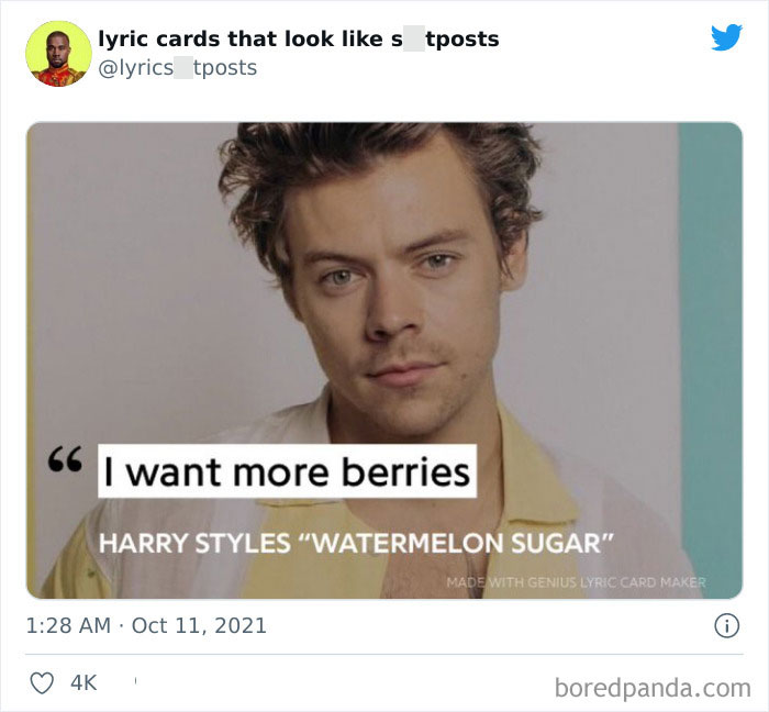 30 Hilariously Absurd Lyrics Shared On This Twitter That Collects Lyrics &lsquo;You&rsquo;d Never Believe Are Real&rsquo; (New Pics)