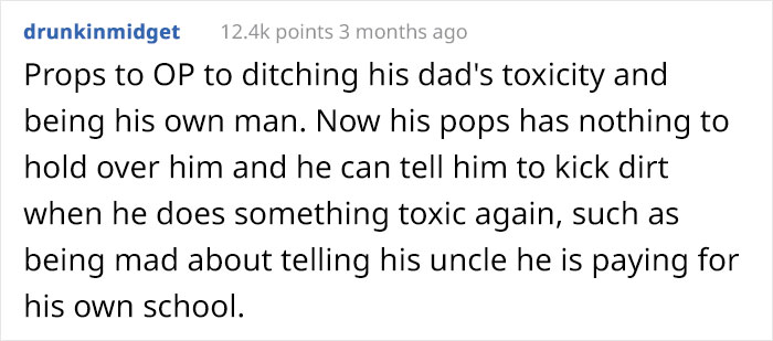 Father Embarrassed After His Kid “Announces” To The Whole Family That They’ve Been Paying Their Own College Tuition Themselves