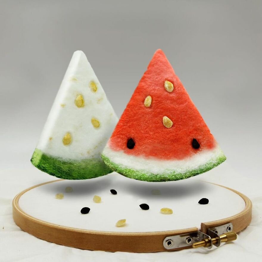 Artist Makes 31 3D Embroideries Of Food, And They Are A Feast For The Eyes