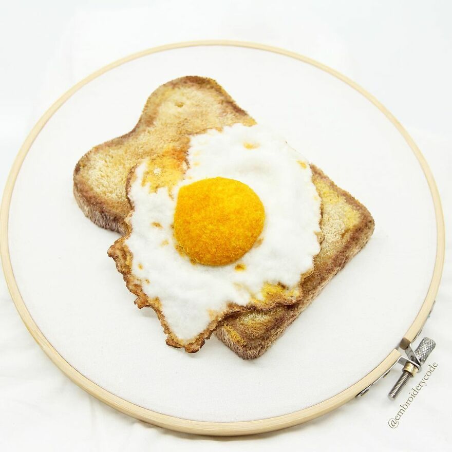 Artist Makes 31 3D Embroideries Of Food, And They Are A Feast For The Eyes
