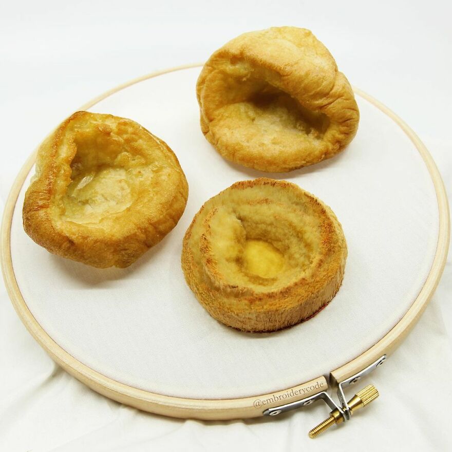 Artist Makes 31 3D Embroideries Of Food, And They Are A Feast For The Eyes