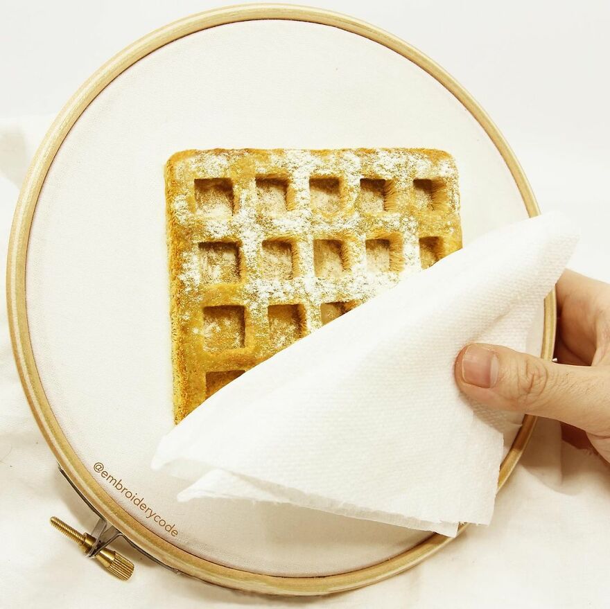Artist Makes 31 3D Embroideries Of Food, And They Are A Feast For The Eyes