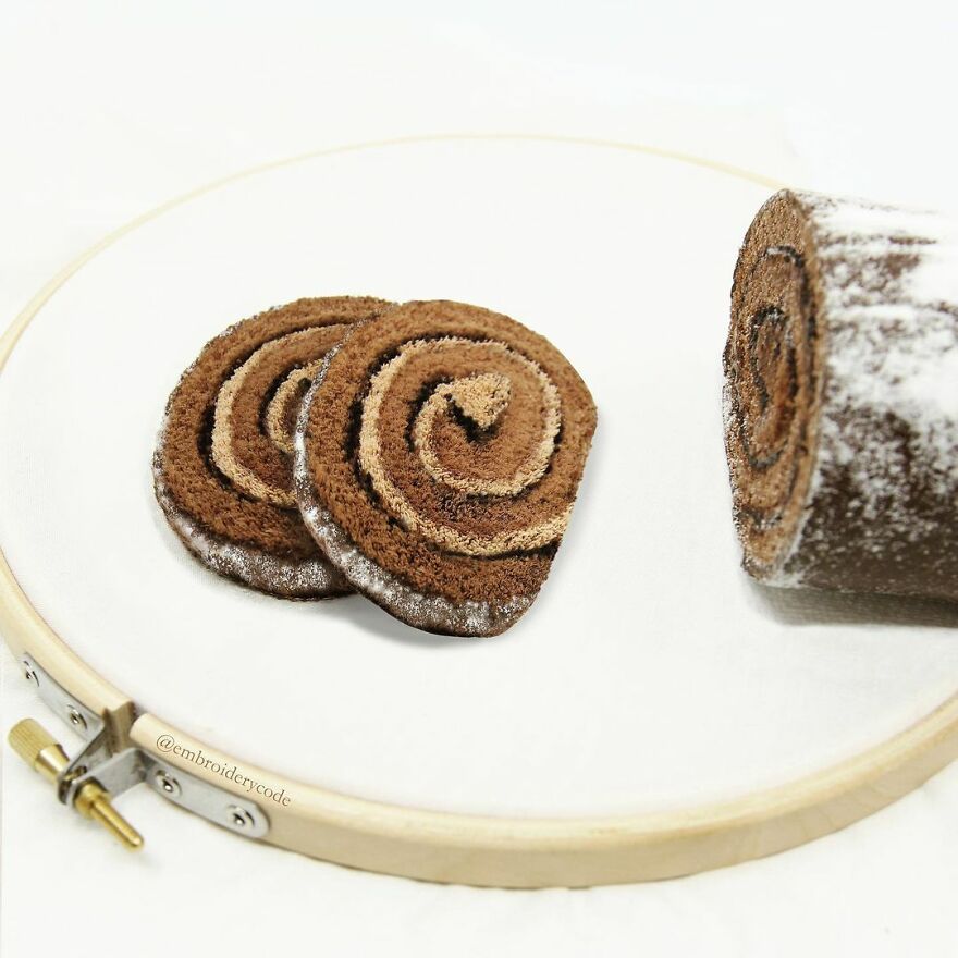 Artist Makes 31 3D Embroideries Of Food, And They Are A Feast For The Eyes