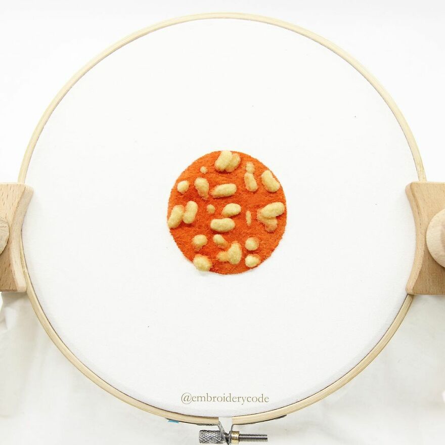 Artist Makes 31 3D Embroideries Of Food, And They Are A Feast For The Eyes