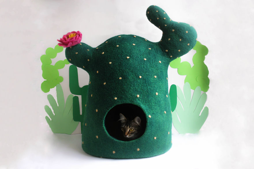We Create Cute And Whimsical Cat Beds Out Of Natural Wool (18 Pics)