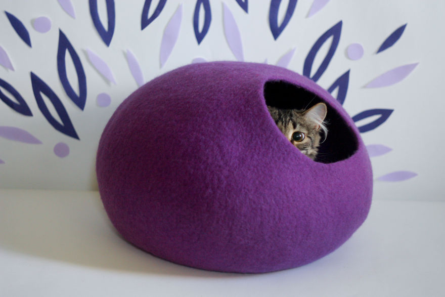 We Create Cute And Whimsical Cat Beds Out Of Natural Wool (18 Pics)