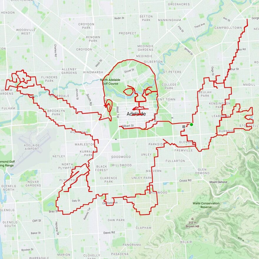 Gary Cordery Collects People&#8217;s Drawings Made On A Map By Walking, Running, Cycling, Or Driving (94 Pics)