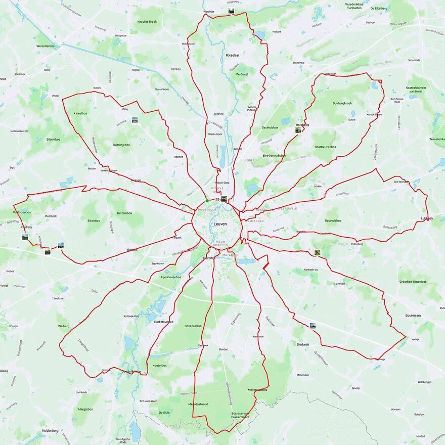 Gary Cordery Collects People&#8217;s Drawings Made On A Map By Walking, Running, Cycling, Or Driving (94 Pics)