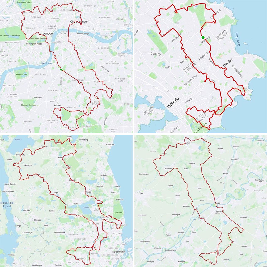 Gary Cordery Collects People&#8217;s Drawings Made On A Map By Walking, Running, Cycling, Or Driving (94 Pics)