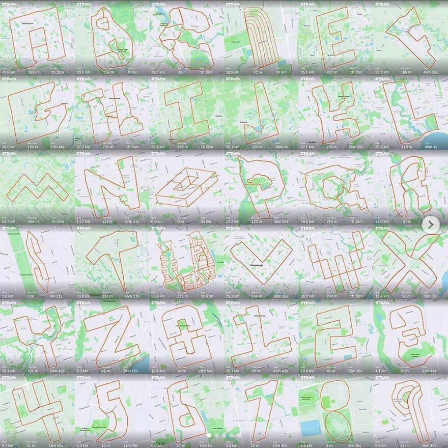 Gary Cordery Collects People&#8217;s Drawings Made On A Map By Walking, Running, Cycling, Or Driving (94 Pics)