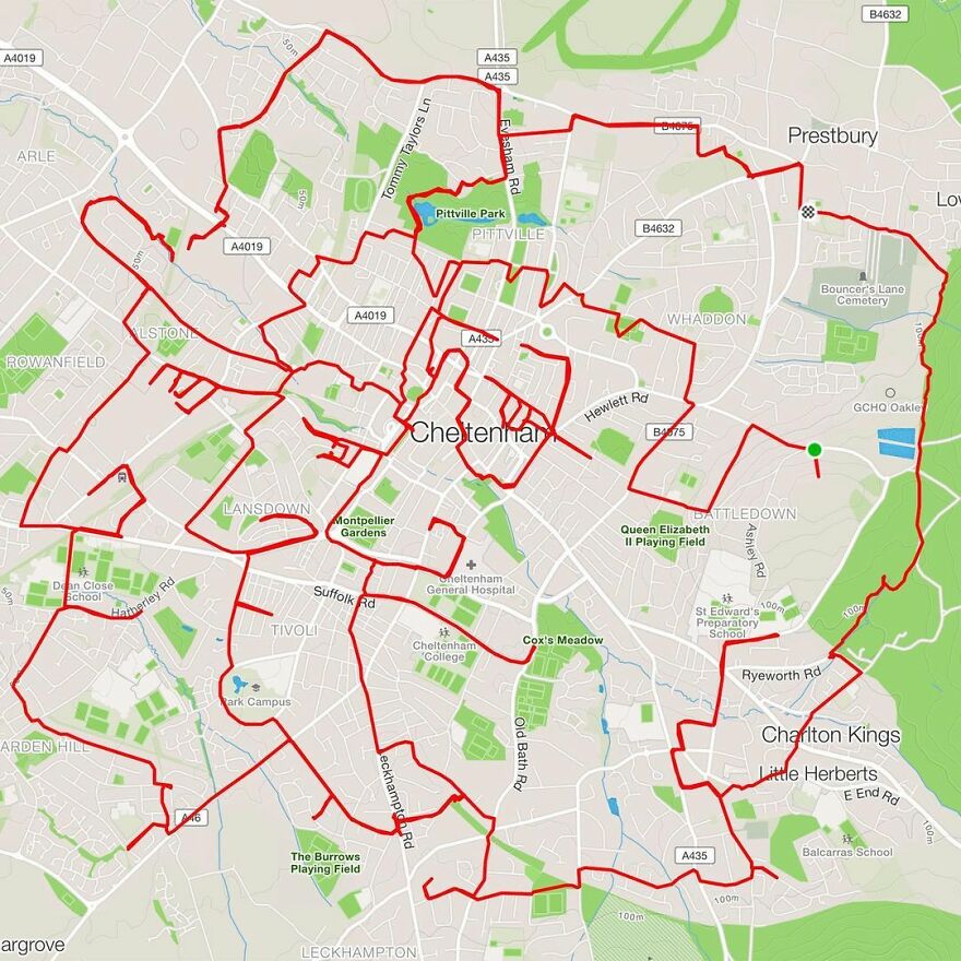 Gary Cordery Collects People&#8217;s Drawings Made On A Map By Walking, Running, Cycling, Or Driving (94 Pics)