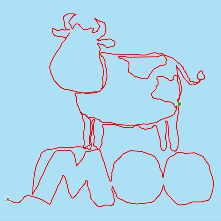 Gary Cordery Collects People&#8217;s Drawings Made On A Map By Walking, Running, Cycling, Or Driving (94 Pics)