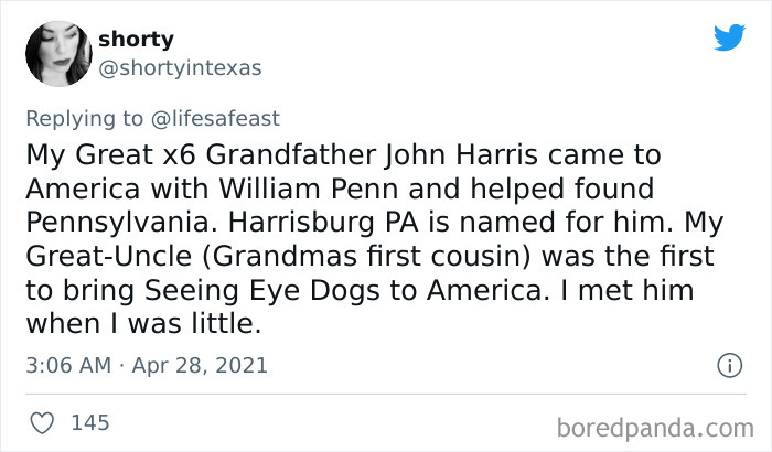 30 People Joined This Viral Thread Of Sharing The Coolest And Oddest Facts From Their Family’s History 30 People Joined This Viral Thread Of Sharing The Coolest And Oddest Facts From Their Family’s History