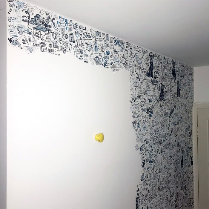 I ‘Tattooed’ My Wall During Lockdown For 113 Days And Here Is The Result I ‘Tattooed’ My Wall During Lockdown For 113 Days And Here Is The Result