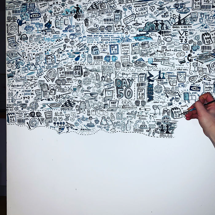 I ‘Tattooed’ My Wall During Lockdown For 113 Days And Here Is The Result I ‘Tattooed’ My Wall During Lockdown For 113 Days And Here Is The Result