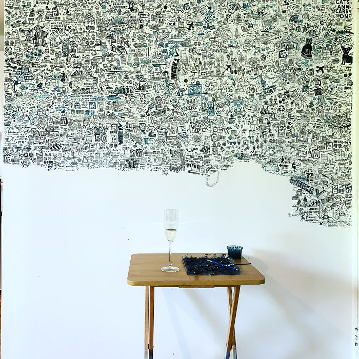 I ‘Tattooed’ My Wall During Lockdown For 113 Days And Here Is The Result I ‘Tattooed’ My Wall During Lockdown For 113 Days And Here Is The Result