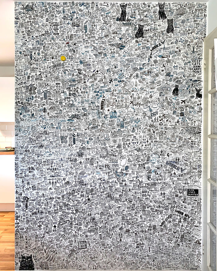 I ‘Tattooed’ My Wall During Lockdown For 113 Days And Here Is The Result I ‘Tattooed’ My Wall During Lockdown For 113 Days And Here Is The Result