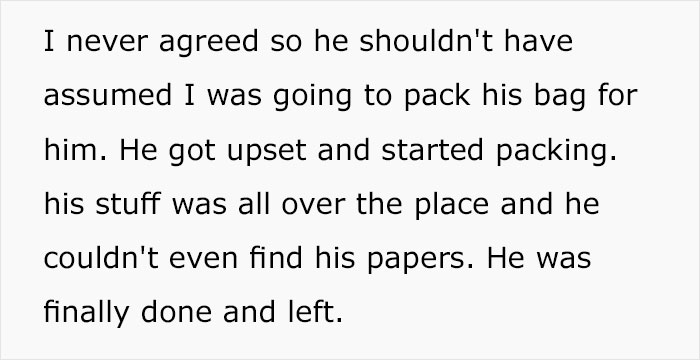 “He Begged But I Said No”: Wife Asks If She’s In The Wrong After Her Husband Misses His Flight Since She Didn’t Pack His Suitcase “He Begged But I Said No”: Wife Asks If She’s In The Wrong After Her Husband Misses His Flight Since She Didn’t Pack His Suitcase