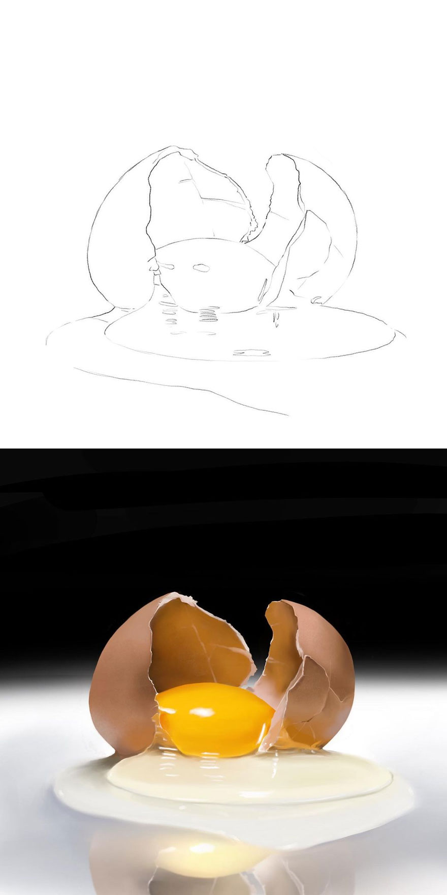 These Are Not Photos: Artist Shows Initial Sketch And End Result Of His Digital Drawings (30 Pics)