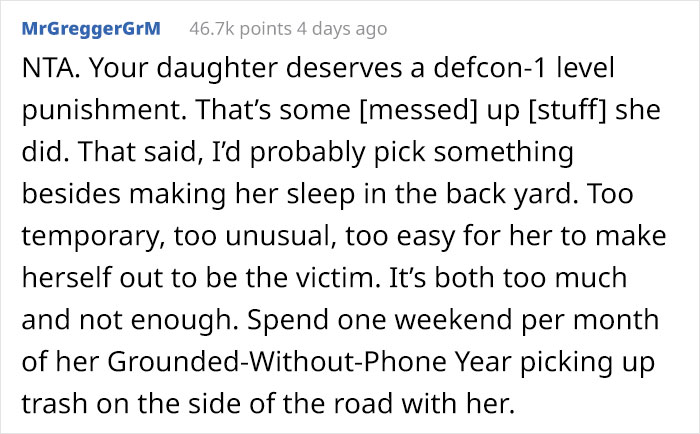 “Am I The [Jerk] For Making My Daughter Sleep In The Backyard After What She Did To Our Housemaid?”