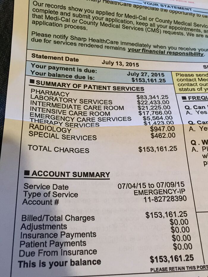 30 Times Americans Shocked The Rest Of The World By Sharing Their Outrageous Medical Bills 30 Times Americans Shocked The Rest Of The World By Sharing Their Outrageous Medical Bills