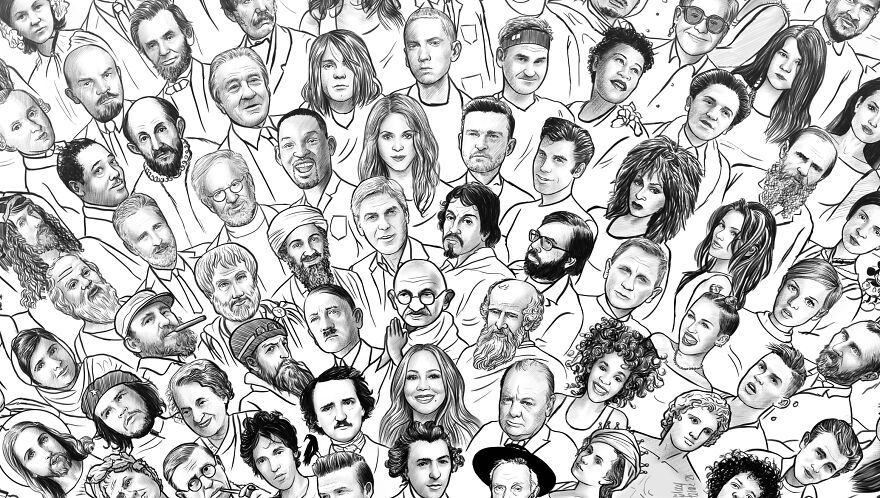 Here Are My 1001 Portraits That I Drew By Hand One By One In Almost A Year