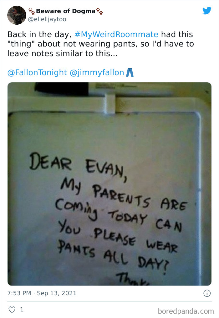 35 Weird And Embarrassing Roommate Stories Shared For Jimmy Fallon’s Challenge 35 Weird And Embarrassing Roommate Stories Shared For Jimmy Fallon’s Challenge