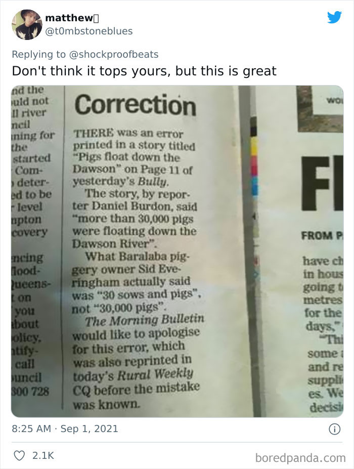 People On Twitter Are Sharing The Biggest Newspaper Fails That Resulted In Hilarious Corrections (30 Pics) People On Twitter Are Sharing The Biggest Newspaper Fails That Resulted In Hilarious Corrections (30 Pics)