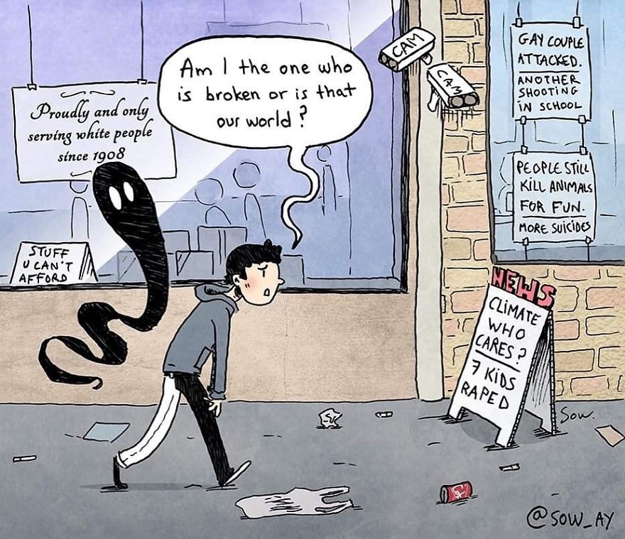 I Illustrate My Darkest Thoughts To Help People Understand What It’s Like To Suffer From Mental Illness (40 Pics) I Illustrate My Darkest Thoughts To Help People Understand What It’s Like To Suffer From Mental Illness (40 Pics)