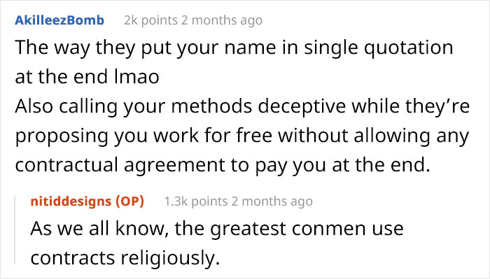 Company Is Trying To Scam Freelancer Into Working For Free But He Is Having None Of It, They Get Mad Company Is Trying To Scam Freelancer Into Working For Free But He Is Having None Of It, They Get Mad
